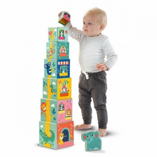 Playset SES Creative Block tower to stack with animal figurines 10 Предметы image 3