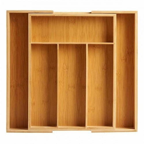 Cutlery Organiser Adaptable compartment Extendable Bamboo (6 Units) image 3