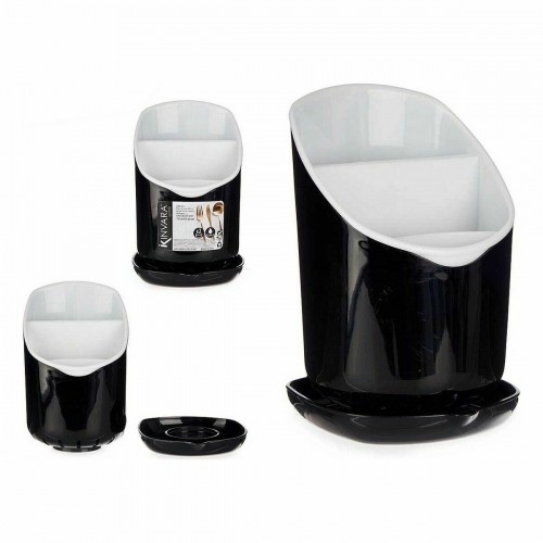 Cutlery Drainer Dinner suit White Black Plastic 12 x 19 x 12,5 cm (12 Units) image 3