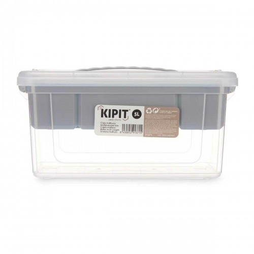 Multi-use Box Grey Transparent Plastic 5 L 29,5 x 14,5 x 19,2 cm (6 Units) image 3