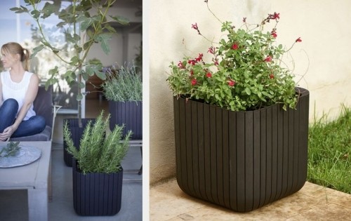 Keter Горшок для цветов Cube Planter S коричневый image 3