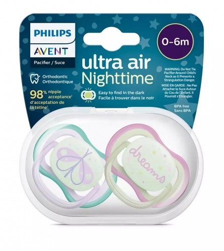 Philips Avent māneklītis Ultra Air Night, 0-6M, (2gab), meitenēm - SCF376/19 image 3