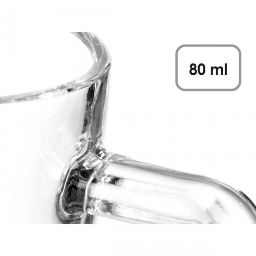 Vivalto Komplekts ar kafijas tasēm Caurspīdīgs Stikls 80 ml (24 gb.) image 3