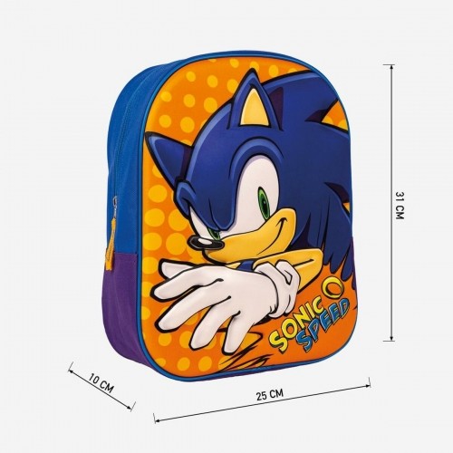 3D skolas soma Sonic Oranžs Zils 25 x 31 x 9 cm image 3
