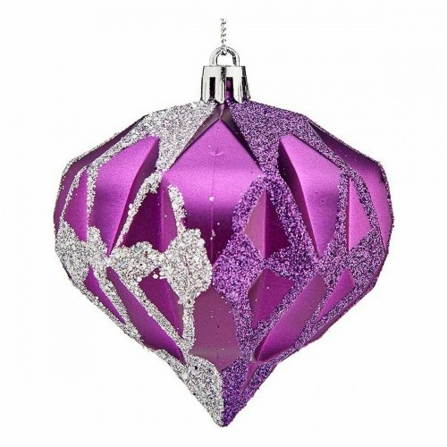 Krist+ Набор новогодних шаров Бриллиант Фиолетовый Серебристый Пластик 8 x 9 x 8 cm (12 штук) image 3