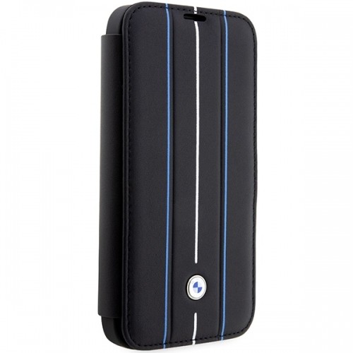 Etui BMW BMBKP14L22RVSK iPhone 14 Pro 6,1" czarny|black bookcase Leather Stamp Blue Lines image 3