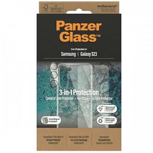 PanzerGlass Bundle 3in1 Sam S23 S911 Hardcase + Screen Protector + Camera Lens 0433+7315 image 3