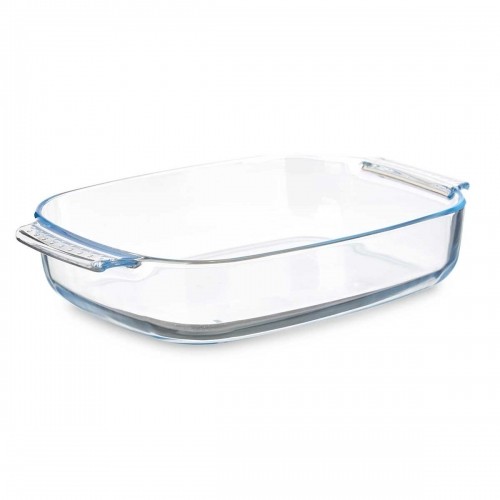 Serving Platter With handles Transparent Borosilicate Glass 3,8 L 38 x 6,5 x 25,4 cm (6 Units) image 3