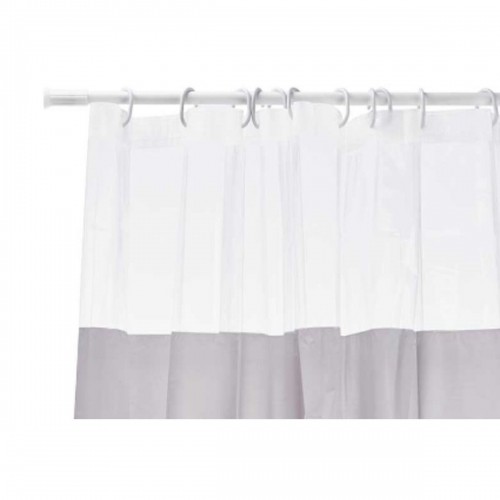 Shower Curtain Transparent 180 x 180 cm Grey Plastic PEVA (12 Units) image 3