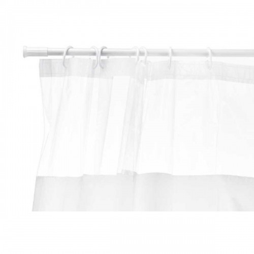 Shower Curtain 180 x 180 cm Transparent White Plastic PEVA (12 Units) image 3