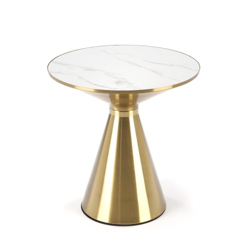 Halmar TRIBECA coffee table, white marble / gold image 3