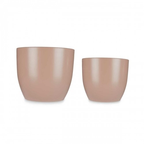 Set of pots Ø 22 cm Ø 28 cm 2 Pieces Beige Clay image 3