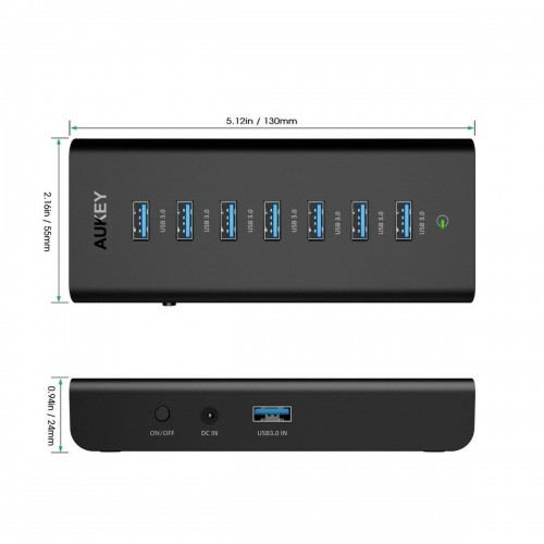 USB Hub Aukey CB-H3 Black image 3