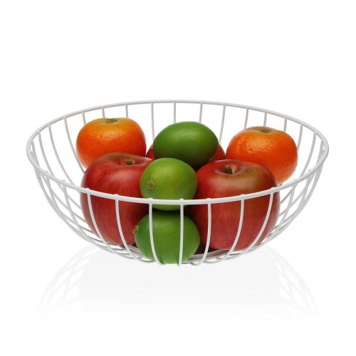 Fruit Bowl Versa Acebo White Metal Steel MDF Wood 28 x 10 x 28 cm image 3