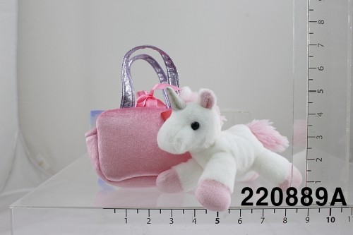 AURORA Fancy Pals Плюшевый единорог в розовой сумке, 20 см image 3