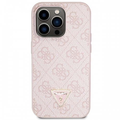 Guess GUHCP14LP4TDSCPP iPhone 14 Pro 6.1" różowy|pink hardcase Crossbody 4G Metal Logo image 3