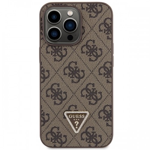 Guess GUHCP13XP4TDSCPW iPhone 13 Pro Max 6.7" brązowy|brown hardcase Crossbody 4G Metal Logo image 3