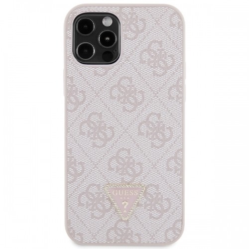 Guess GUHCP12MP4TDSCPP iPhone 12 | 12 Pro 6.1" różowy|pink hardcase Crossbody 4G Metal Logo image 3