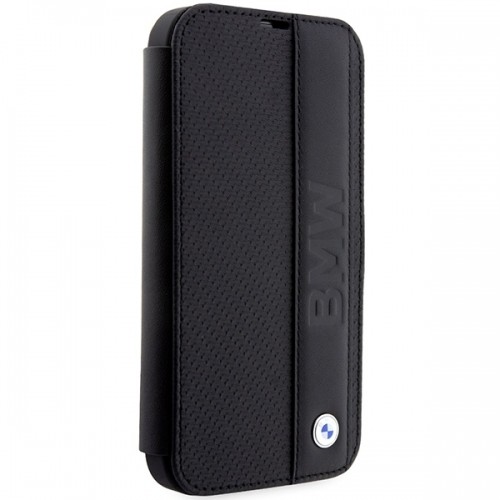 Etui BMW BMBKP14X22RDPK iPhone 14 Pro Max 6,7" czarny|black bookcase Leather Textured&Stripe image 3