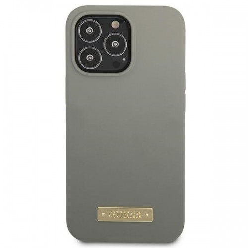 Guess GUHMP13XSPLG iPhone 13 Pro Max 6,7" szary|grey hard case Silicone Logo Plate MagSafe image 3
