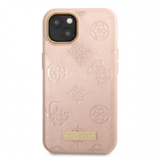 Guess GUHMP13MSAPSTP iPhone 13 6,1" różowy|pink hardcase Peony Logo Plate MagSafe image 3