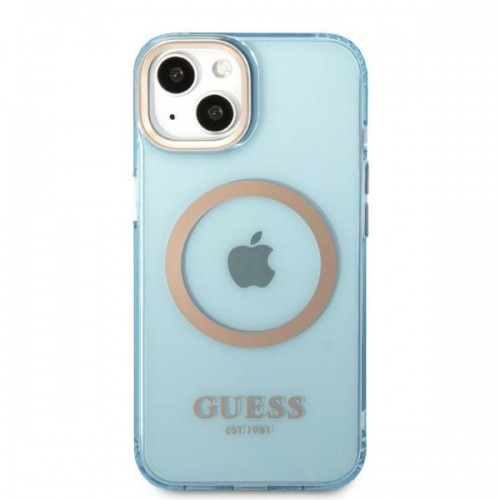 Guess GUHMP13MHTCMB iPhone 13 6,1" niebieski|blue hard case Gold Outline Translucent MagSafe image 3