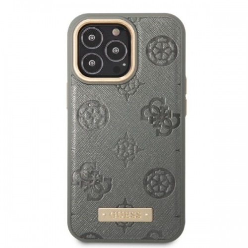 Guess GUHMP13LSAPSTG iPhone 13 Pro | 13 6,1" szary|grey hardcase Peony Logo Plate MagSafe image 3