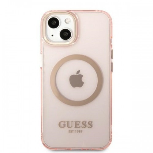 Guess Translucent MagSafe Compatible Case for iPhone 13 Pink image 3