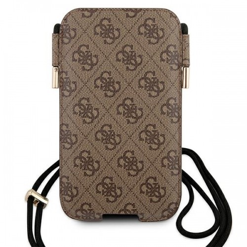 Guess Torebka na telefon GUHCP12L4GPSBR 6,7" brązowy|brown 4G Metal Logo image 3