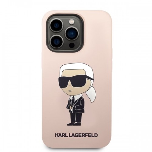Karl Lagerfeld KLHMP14XSNIKBCP iPhone 14 Pro Max 6,7" hardcase różowy|pink Silicone Ikonik Magsafe image 3
