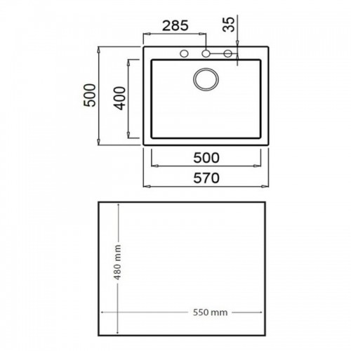 Раковина с одной мойкой Teka FORSQUARE 50 40 TG (60 cm) image 3