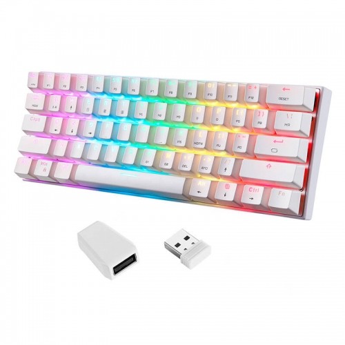 Wireless mechanical keyboard Motospeed SK62 White (blue switch) image 3