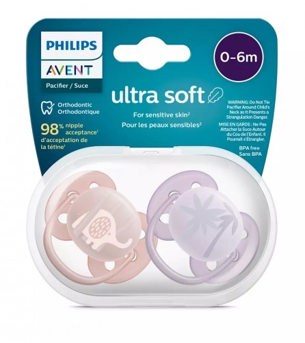 Philips Avent māneklītis Ultra soft DECO, 0-6M (2 gab), meitenēm - SCF091/09 image 3