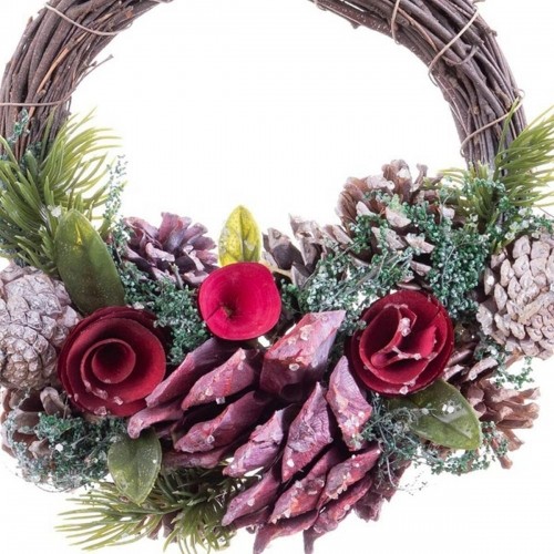 Advent wreathe Red Multicolour Rattan Plastic Foam Pineapples 24 x 22 x 8 cm image 3