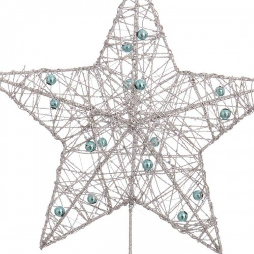 Bigbuy Christmas Ziemassvētku zvaigzne Sudrabains Sudrabs Metāls Koks 20 x 5 x 25 cm image 3