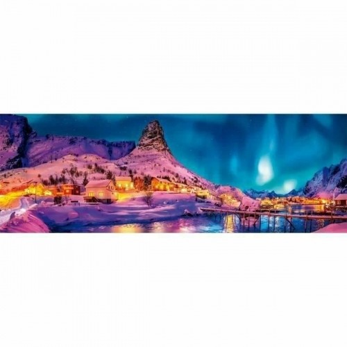 Puzle un domino komplekts Clementoni Panorama: Colourful night over Lofoten Island 1000 Daudzums image 3
