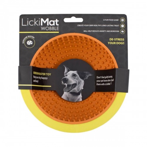 Dog Feeder Lickimat Wobble Orange Rubber image 3