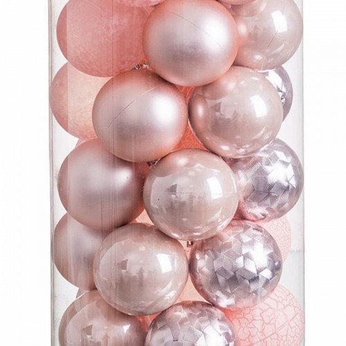 Christmas Baubles Pink Plastic 6 x 6 x 6 cm (40 Units) image 3