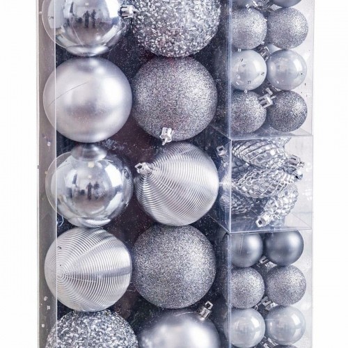 Bigbuy Christmas Ёлочные шарики Серебристый (50 штук) image 3