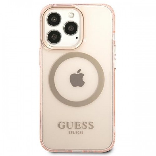Guess Translucent MagSafe Compatible Case for iPhone 13 Pro Max Pink image 3