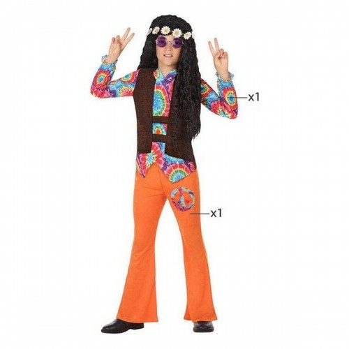 Bigbuy Carnival Маскарадные костюмы для детей Hippie Оранжевый (2 Pcs) image 3