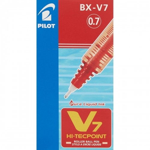 Šķidrās tintes pildspalva Pilot V7 Hi-Tecpoint Sarkans 0,5 mm (12 gb.) image 3