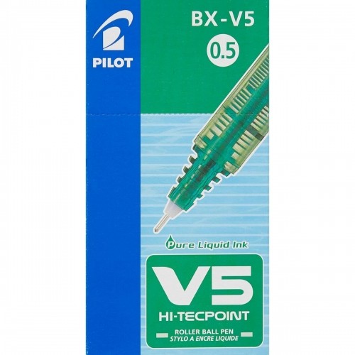 Šķidrās tintes pildspalva Pilot V-5 Hi-Tecpoint Zaļš 0,3 mm (12 gb.) image 3