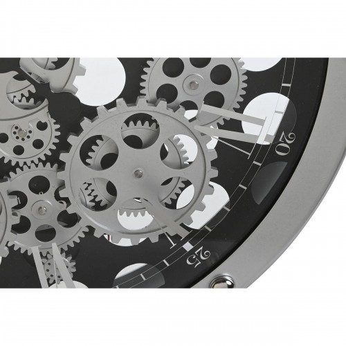 Настенное часы Home ESPRIT Чёрный Серебристый Металл Стеклянный Шестерни 52 x 8,5 x 52 cm image 3