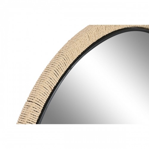Настенное зеркало Home ESPRIT Чёрный Натуральный Веревка Ель Средиземноморье 80 x 3,5 x 80 cm image 3