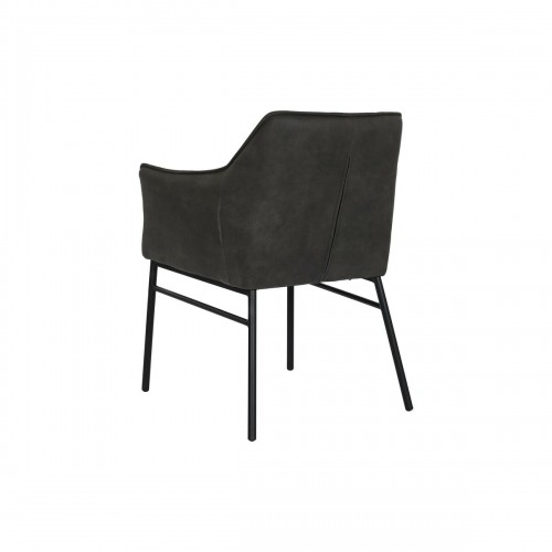 Krēsls DKD Home Decor Melns Tumši brūns Tumši pelēks Metāls 60 x 60 x 84 cm image 3