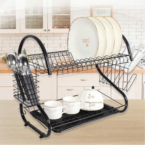 Draining Rack for Kitchen Sink Feel Maestro MR-1025-38-BLACK 38 x 24 x 39 cm Black image 3