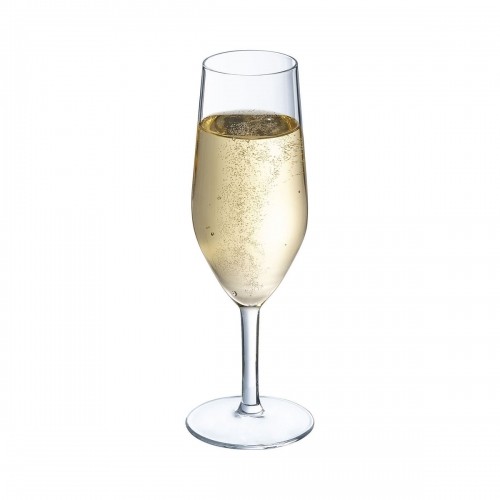 Set of cups Arcoroc Silhouette Champagne Transparent Glass 180 ml (6 Units) image 3