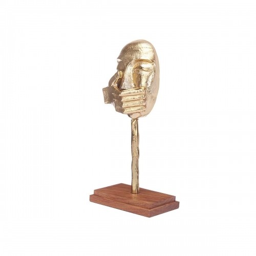 Decorative Figure Face Golden Wood Metal 17 x 33,5 x 10 cm image 3