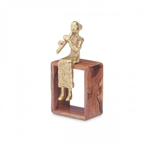 Decorative Figure Recorder Brown Wood Metal 13 x 27 x 13 cm image 3